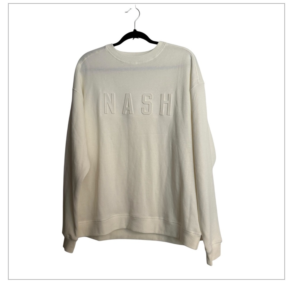 Nash The Nash Collection Iconic Crewneck Sweatshirt Jet Stream Cream SizeM/L NWT - Picture 3 of 13